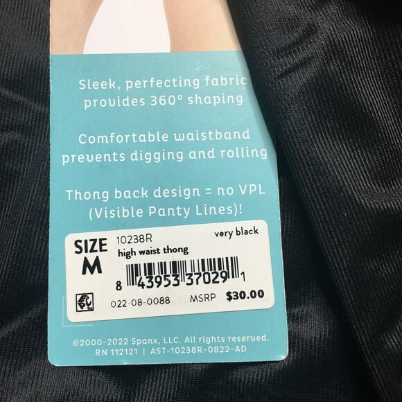 NWT ASSETS by SPANX Women's Flawless Finish High-Waist Shaping Thong Black M - Picture 4 of 9